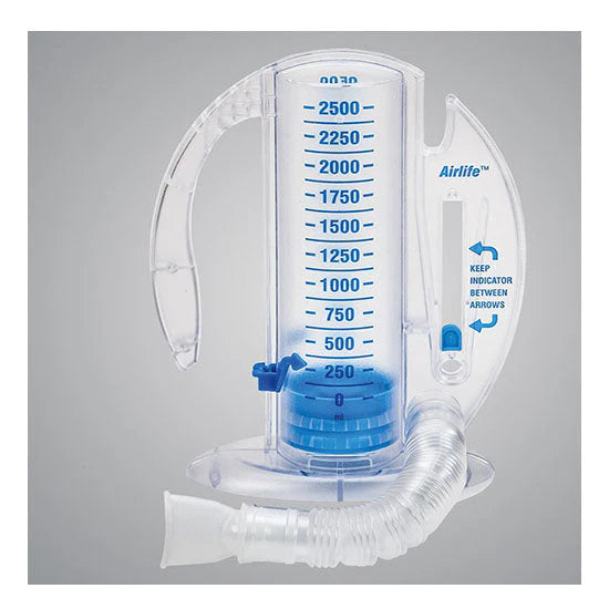 AirLife Volumetric Incentive Spirometer with One-Way Valve, 2500 mL Capacity