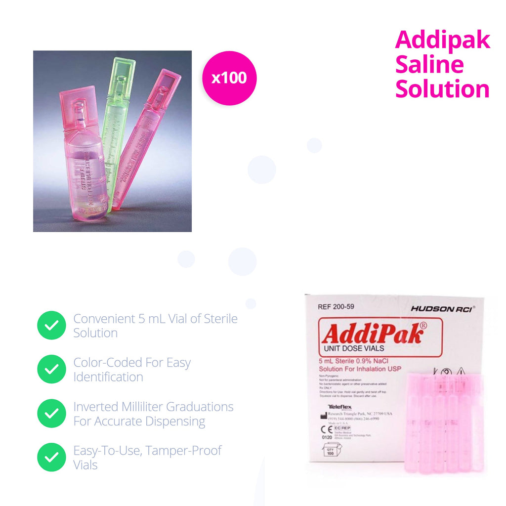 Addipak Sterile Saline Solution, 5ML 100/BX