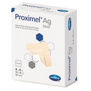 Proximel Ag Silicone Foam Dressing with Border, 4" x 4"