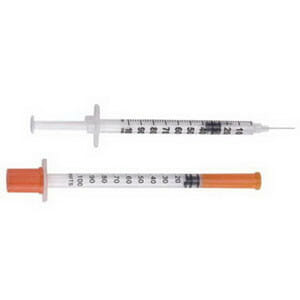 U-100 Insulin Syringe with Micro-Fine IV Needle 28G x 1/2", 1 mL (100 count)