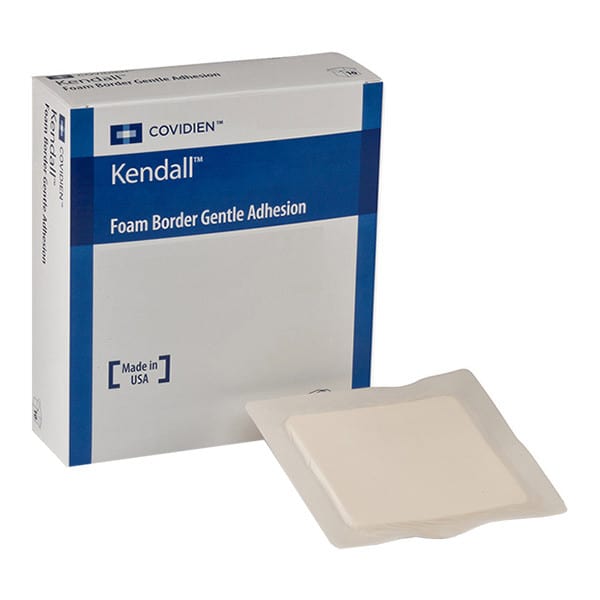 Kendall Border Foam Gentle Adhesion Dressing, 7.5" x 7.5" Pad Size 6" x 6"